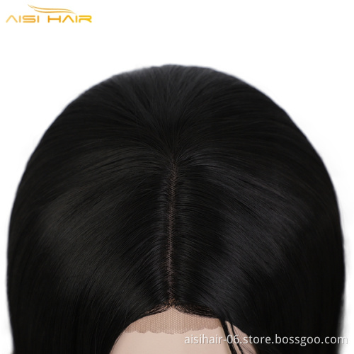 Aisi High Quality Ombre Brown Blonde Bob Curly Wig With Bang Cheap Black Women Wavy Heat Resistant Synthetic Hair Wigs